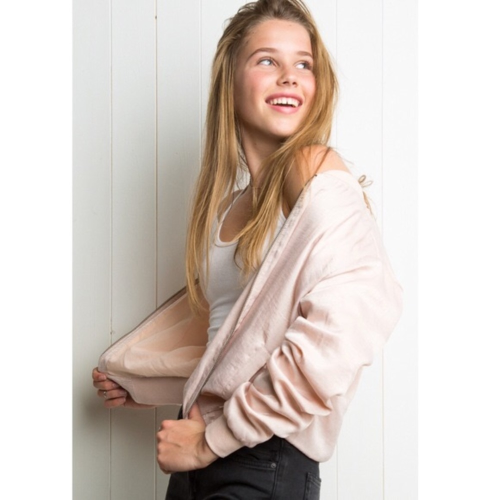 Brandy Melville Pink Dennis / Kasey Bomber Jacket